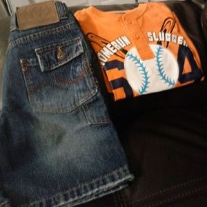 Carter's jean shorts and orange home run Slugg